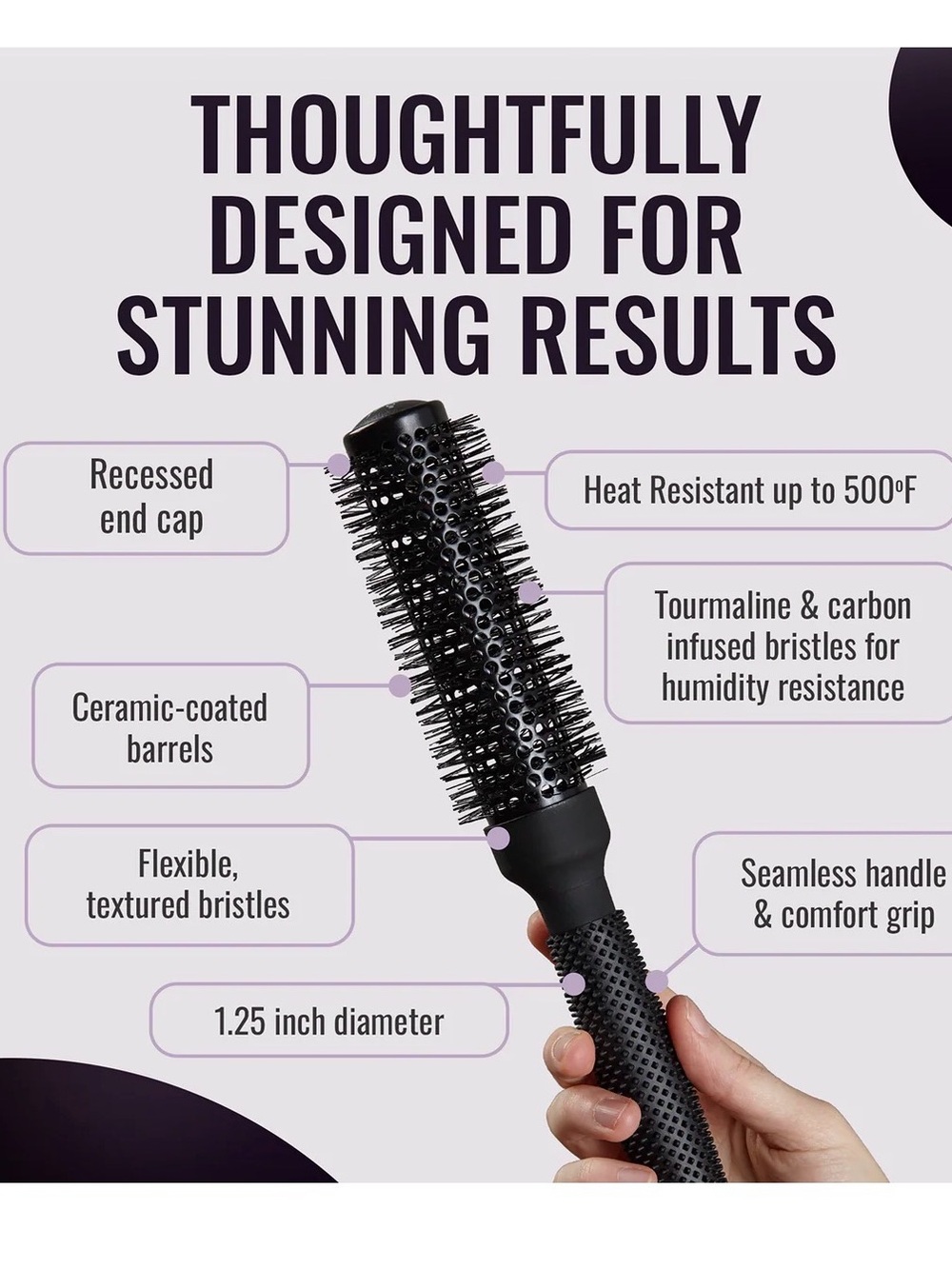 ERGO PROFESSIONAL IONIC CERAMIC ROUND HAIR BRUSH - 33mm